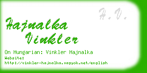 hajnalka vinkler business card